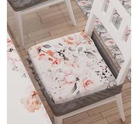 PETTI ARTIGIANI ITALIANI - Juego de 6 Cojines para Sillas de Comedor con Elástico, Fundas Silla Comedor y Cocina, Microfibra, 40x40 cm, Diseño Floral 17, Hecho con Amor y Pasión en Italia