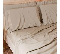 PETTI ARTIGIANI ITALIANI - Juego de sábanas de 4 Piezas para Cama Doble, Suaves y Transpirables, Juego Completo de Cama con sábana encimera, sábana Bajera y 2 Fundas de Almohada. Sábanas Color Crema.