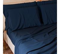 PETTI ARTIGIANI ITALIANI - Juego de sábanas de Plaza y Media de 3 Piezas, Suaves y Transpirables, Juego de Cama con sábana encimera, sábana Bajera con Esquinas elásticas y 1 Funda de Almohada Azul