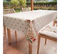PETTI ARTIGIANI ITALIANI - Mantel Antimanchas Rectangular (140 x 240 cm) Protector de Mesa de Cocina, Diseño de Pascua Pink Rabbit, 12 Plazas, 100% Fabricado en Italia