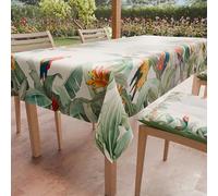 PETTI ARTIGIANI ITALIANI - Mantel Antimanchas Rectangular (140 x 300 cm) Protector de Mesa de Cocina, Diseño Loros, 14 Plazas, 100% Fabricado en Italia