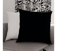 PETTI ARTIGIANI ITALIANI - Par de Fundas de Almohada 35x35 cm, Pareja de Funda de Cojín Lisas Double Face Blanco Negro, 100% Microfibra Hipoalergénica
