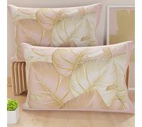 PETTI Artigiani Italiani - Par de Fundas de Almohada 40x60 cm, Pareja de Funda de Cojín Hojas Rosa, 100% Microfibra Hipoalergénica, Paquete de 2, Made in Italy