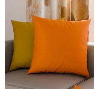 PETTI ARTIGIANI ITALIANI - Par de Fundas de Almohada 50x30 cm, Pareja de Funda de Cojín Lisas Double Face Naranja Amarillo, 100% Microfibra Hipoalergénica