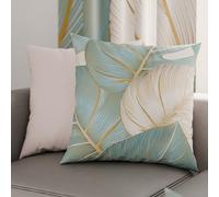 PETTI Artigiani Italiani - Par de Fundas de Almohada 50x50 cm, Pareja de Funda de Cojín Hojas Verde Agua, 100% Microfibra Hipoalergénica, Paquete de 2, Made in Italy
