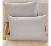 PETTI Artigiani Italiani - Par de Fundas de Almohada 50x70 cm, Pareja de Funda de Cojín Lisas Gris Claro, 100% Microfibra Hipoalergénica, Made in Italy