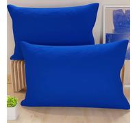 PETTI ARTIGIANI ITALIANI - Par de Fundas de Almohada 70x40 cm, Pareja de Funda de Cojín Lisas Azul Eléctrico, 100% Microfibra Hipoalergénica, Made in Italy
