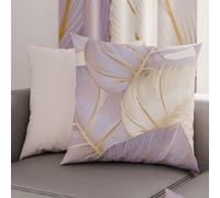 PETTI Artigiani Italiani - Par de Fundas de Almohada 80x80 cm, Pareja de Funda de Cojín Hojas Lila, 100% Microfibra Hipoalergénica, Paquete de 2, Made in Italy