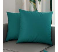 PETTI ARTIGIANI ITALIANI - Par de Fundas de Almohada 80x80 cm, Pareja de Funda de Cojín Lisas Tiffany, 100% Microfibra Hipoalergénica