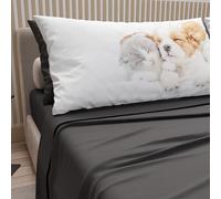 PETTI ARTIGIANI ITALIANI - Sábanas con Estampado de Animales (Gatos y Perros) en algodón con Fundas de Almohada Estampado Digital, sábanas Maxi Dobles, Juego de Cama Doble Gris, 100%