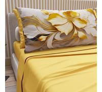 PETTI ARTIGIANI ITALIANI - Sábanas de algodón con Fundas de Almohada con Estampado Digital, sábanas Individuales, Juego de Cama Individual, Estampado Floral Amarillo, 100%