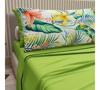 PETTI ARTIGIANI ITALIANI - Sábanas de algodón con Fundas de Almohada con Estampado Digital, sábanas Individuales, Juego de Cama Individual, Havana, 100%