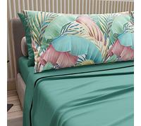 PETTI Artigiani Italiani - Sábanas matrimoniales de algodón con Fundas de Almohada de impresión Digital, para Cama de Matrimonio, Juego de sábana encimera y Bajera con Esquinas, Color Bronce, 100%
