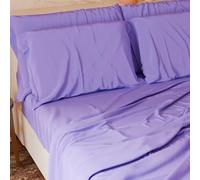 Petti Italian Artisans - Juego de sábanas de 4 Piezas tamaño Queen francés, Juego de Cama Completo con sábana encimera, sábana Bajera con Esquinas elásticas y 2 Fundas de Almohada, sábanas Color Lila