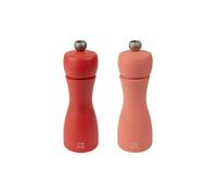 PEUGEOT Juego de molinillo de pimienta y sal TAHITI FEUER 2 piezas 15cm Haya / Albaricoque y Rojo rojo