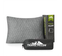 PEUJEW Almohada de viaje compresible de espuma viscoelástica pequeña almohada esencial de viaje, funda transpirable, con bolsa impermeable, ideal para avión, coche, camping y senderismo