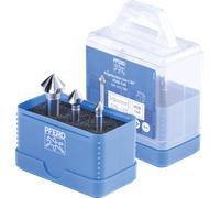 PFERD HSS-E Co5 25202155 - Juego de avellanadores cónicos/desbarbados (3 piezas, 90°, diámetro 6,3-16,5 mm, DIN 335 C, para avellanar tornillos de 90°)