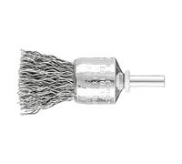 PFERD 43298004 - Cepillo de cerdas sin trenzar PBU | Diámetro del vástago: 20 mm, diámetro del alambre de acero de 6 mm, diámetro de 0,50 mm - para lijadora recta, taladro, eje curvado
