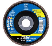 PFERD 69300935 POLIFAN-Z-BOX-10 x Disco, Z60, perforación, 69300935-para una Alta Potencia de Corte y sólida Vida Acero Inoxidable (INOX), 10 x Fächerscheibe 125 mm / 22,23 mm Bohrung