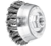 Pferd Cepillo de Alambre Vaso 80 millimeters, Ancho 20 millimeters, Alambre Trenzado Acero 0,50, Rosca M14 x 2