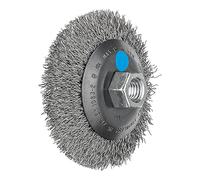 Pferd Cepillo de Alambre Cónico 100 millimeters, Ancho 10 millimeters, Alambre Sin Trenzar Inox 0,35, Rosca M14 x 2