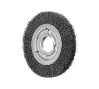 Pferd Cepillo de Alambre Redondo 200 millimeters, Ancho 25 millimeters, Alambre Sin Trenzar Acero 0,30, Incluye Juego de Adaptadores de Agujero Ak 32-2 (12,7-31,75 millimeters), Uso Industrial
