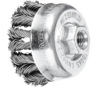 Pferd Cepillo de Alambre Vaso 65 millimeters, Ancho 22 millimeters, Alambre Trenzado Combitwist Acero 0,50, Rosca M14 x 2