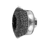 Pferd Cepillo de Alambre Vaso 75 millimeters, Ancho 25 millimeters, Alambre Sin Trenzar Acero 0,30, Rosca M14 x 2