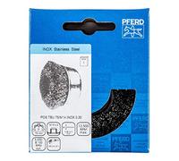 Pferd Cepillo de Alambre Vaso 75 millimeters, Ancho 25 millimeters, Alambre Sin Trenzar Inox 0,30, Rosca M14 x 2