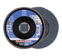 PFERD Disco abrasivo Polifan Power 67788127, 10 unidades, 125 mm, Z80, X-Lock (22,23 mm), SG Steelox 6788127 - para máxima racias a la descomposición agresiva.