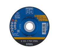 PFERD Disco de desbaste, 5 unidades, 125 x 7,2 x 22,23 mm, acodado, PSF STEEL | 69298071 para acero