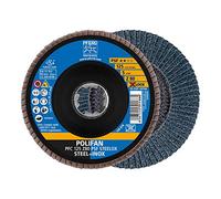 PFERD Disco de láminas Polifan, 10 unidades, 125 mm, Z80, X-Lock (22,23 mm), PSF STEELOX, 67668126 - para una alta economía gracias al mecanizado agresivo con una buena vida útil