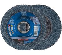 PFERD Disco de láminas Polifan Curve, 10 unidades, 125 mm x 14 mm, Z40, X-LOCK (22,23 mm), SGP STEELOX, 67689063 - para un mecanizado preciso de costuras de empalme