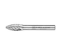 PFERD Fresa HM, forma de llama B, dientes redondos, broca de fresado de 8 mm de diámetro, diámetro del eje 6 mm, longitud de 60 mm, 21001015, para uso versátil en los materiales más importantes de uso
