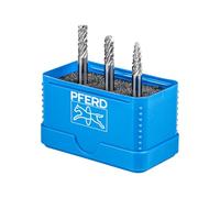 PFERD HM 21901406 - Juego de brocas de fresado (3 piezas, diámetro del eje 6 mm, diámetro de la broca de fresado de 6 mm, para uso versátil en los materiales más importantes)