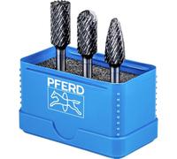 PFERD HM 21901415 - Juego de brocas de fresado (3 piezas, revestimiento HICOAT, diámetro del eje: 6 mm, diámetro de la broca de 12 mm, longitud dentada de 25 mm, 21901415)