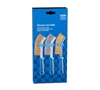PFERD Tools 43900005 HBG - Juego de 3 cepillos de mano con 1 cepillo de mano con revestimiento de alambre de acero (latón), alambre de acero inoxidable y alambre de latón | Diámetro del alambre de