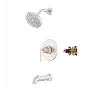 Pfister Capistrano 8P8WS2CSOSGS - Kit de molduras para bañera y ducha, válvula y cartucho incluidos, 1 mango, acabado de níquel cepillado de defensa contra puntos
