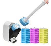 PFSLiang Escobilla Baño Desechable WC, Toilet Brush Mango Largo Montado En La Pared, Cepillo para Inodoro con Rellenos de Detergente, Adecuado (Un Soporte + 24pc reemplaza la Esponja)