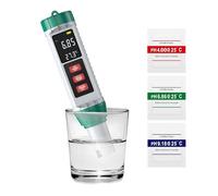 PH Metro Alta Precisión (± 0.01), 5-en-1 PH/TDS/EC/Salinidad/Termómetro, Alta Precisión Probador de pH Piscina con Pantalla LED Retroiluminada y Compensación de Temperatura para Agua Potable, Acuarios