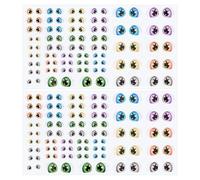 PH PandaHall 84 pares de pegatinas de ojos saltones 3 tamaños, autoadhesivas, 6 colores, resina 3D, ojos para manualidades de arcilla polimérica, porcelana fría, fieltro, esculturas, álbumes de