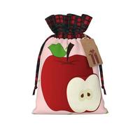PHAYAH Bolsas de Navidad con cordón y patrón rojo de dibujos animados, bolsas de regalo de Navidad, bolsas de caramelos, bolsas de regalo de fiesta, bolsas medianas