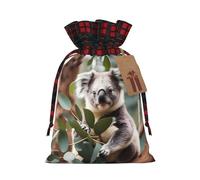 PHAYAH Bolsas de Navidad con diseño de koala de dibujos animados con cordón, bolsas de regalo de Navidad, bolsas de dulces de Navidad, bolsas de golosinas, bolsas de recuerdos de fiesta, bolsas