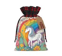PHAYAH Bolsas de Navidad con diseño de unicornios de dibujos animados, bolsas de regalo de Navidad, bolsas de dulces de Navidad, bolsas de golosinas, bolsas de recuerdos de fiesta, pequeñas