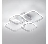 Pheashine Lámparas de Techo LED 60W Plafon Led Techo Cuadrada Design, Lamparas de Techo Moderna Blanca para Salon, Dormitorio, Cocina, Comedor, 6500K Luz Fria