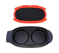 Phefop Escalfador de Huevos para Microondas, Sartén Escalfadora de Huevos de Silicona y Metal con Diseño de 2 Cavidades, Fácil Desayuno para Escalfados, Sándwiches, Tortillas, Cocina Casera