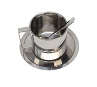 Phefop Juego de Tazas de café de Acero Inoxidable, Tazas Aisladas de Doble Pared, 4 de 6,8 Oz con Cuchara para Capuchino, té, Leche, Hogar, Oficina, Cafetería, Camping (260ml)