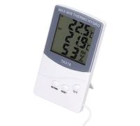 Phefop Termómetro Digital para Interiores y Exteriores, Medidor de Temperatura y Humedad ABS con Sonda Externa, Pantalla Grande de 14 a 158F, Montado en la Pared para Habitación, Incubadora de