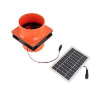 Phefop Ventilador de Escape Solar 10W 5V Ventilador de Ventilación Monocristalino con Energía Solar Diseño de Tubo Redondo de 12 Cm con Deflector Flujo de Aire Fuerte Fácil Instalación para Casa de