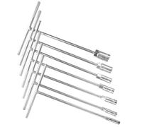 PHENOFICE 7 Piezas Juego de Llaves de Vaso Mango en T Ergonómico de Acero Cromo-vanadio, Llaves Tubulares de 8mm a 19mm para Reparación y Uso Diario